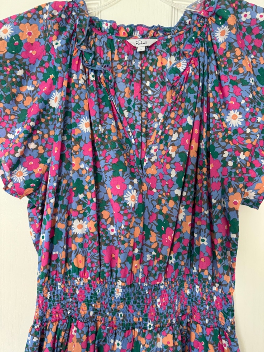 Rails Purple Floral Tiered Smocked Midi Dress - Picture 5 of 7